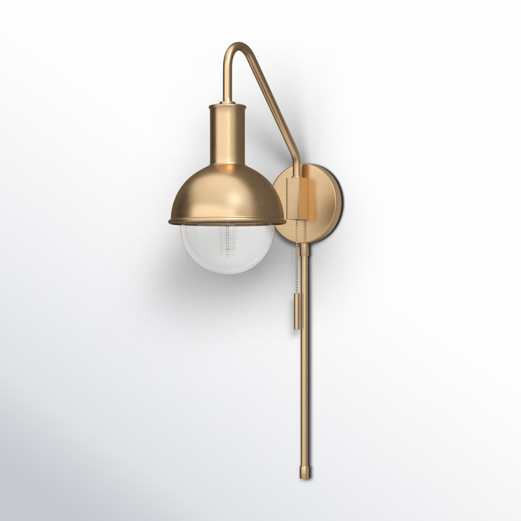 Luke Single Light Steel Dimmable Plug-in Armed Sconce
