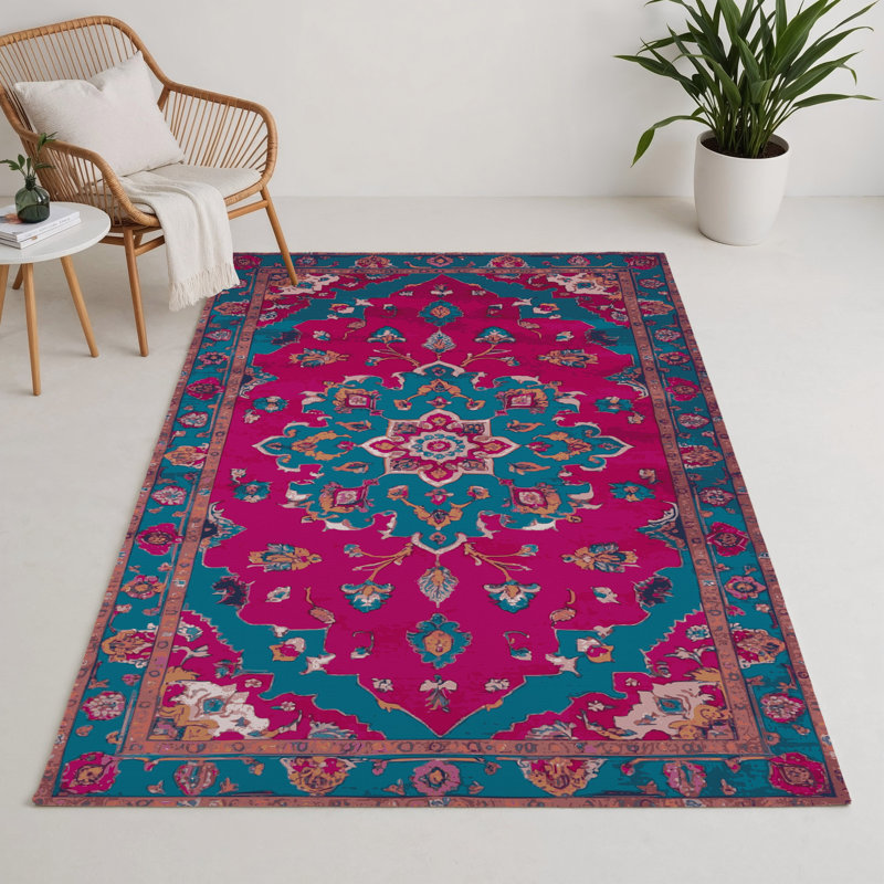 Tapis d'intérieur et d'extérieur mauve Tabriz, Rectangle 9 pi x 12 pi