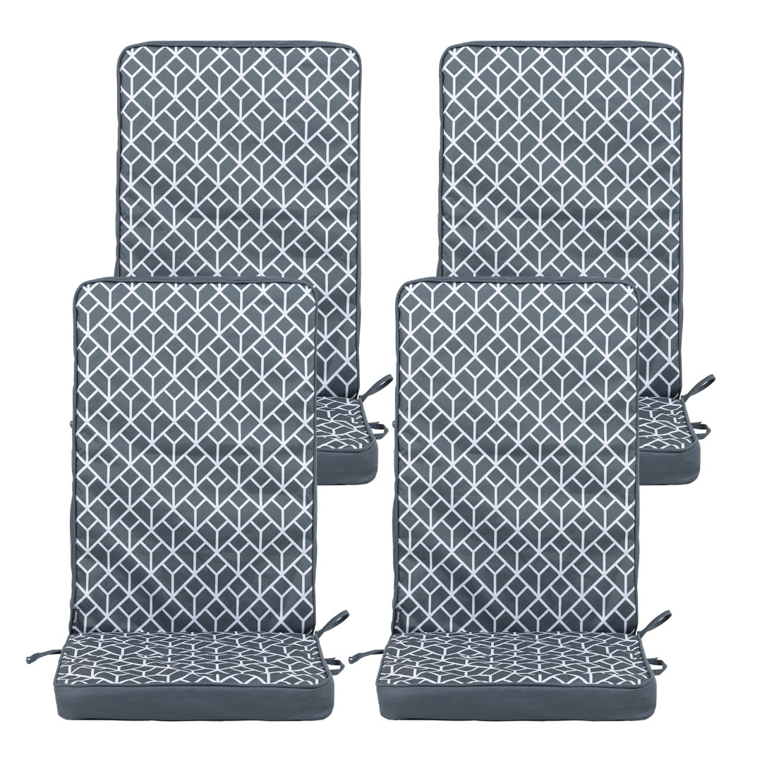 Deck Outdoor High Back Seat Pad, Pack of 4