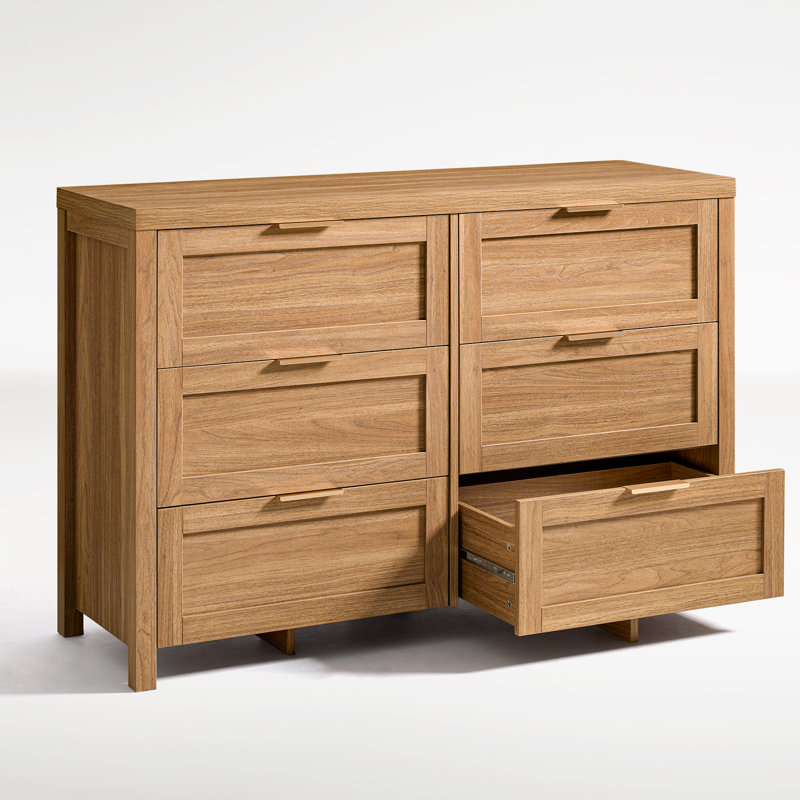 Allenside 47.24'' W 6 - Drawer Dresser, Natural Oak