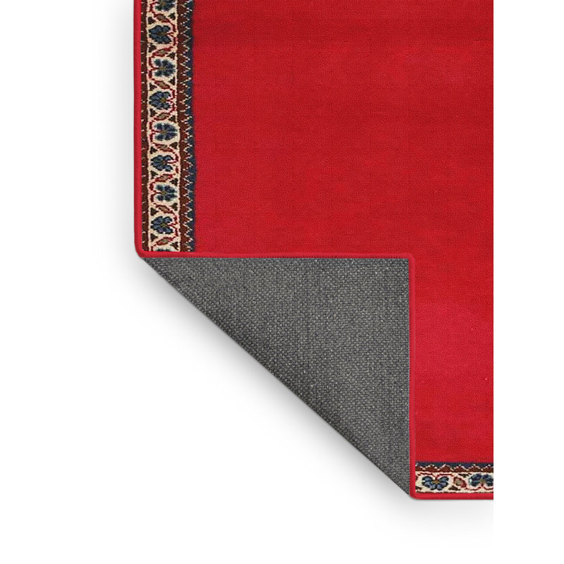 Tapis de zone rouge/noir contemporaine, Rectangle 6 pi x 9 pi