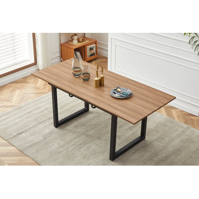 Square Extendable Dining Table: Modern Space-Saving Kitchen Table with Metal Leg -  Ebern Designs, 9C15F86A684E4FFCAF56DD99E311F5A0