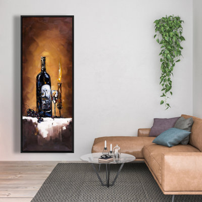 Candlelit Wine Print On Canvas