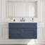 Meuble-lavabo mural de 36 po, armoire de rangement flottante avec 2 tiroirs, 1 tiroir basculant, lavabo simple en céramique à 3 trous, armoire moderne-332580673