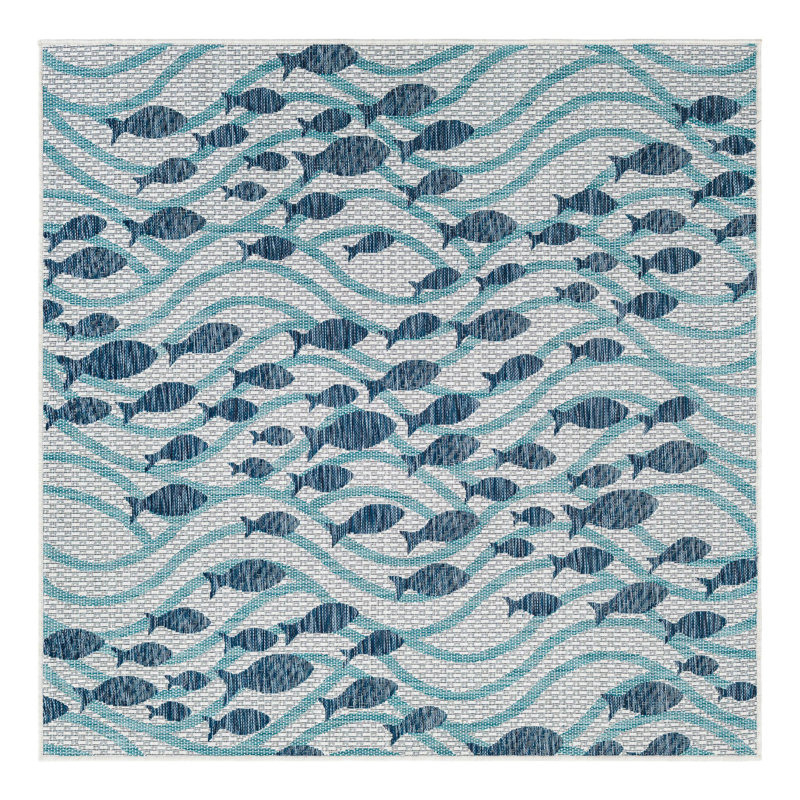 Tapis intérieur / extérieur d'extérieur Coastal, Carré 5 pi 3 po