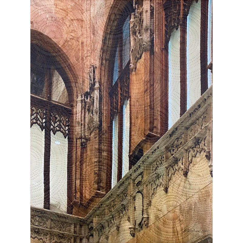 Woolworth Building 2 Print by Marilyn Henrion, Black Framed Canvas, 33" H x 25" W