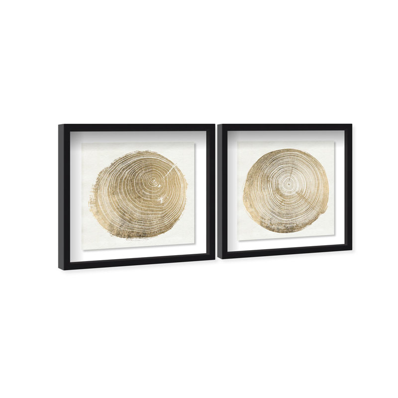 Oliver Gal Legno Set Abstract Botanical - Luxury Shadowbox Framed Wall Art, 32" H x 32" W, Black