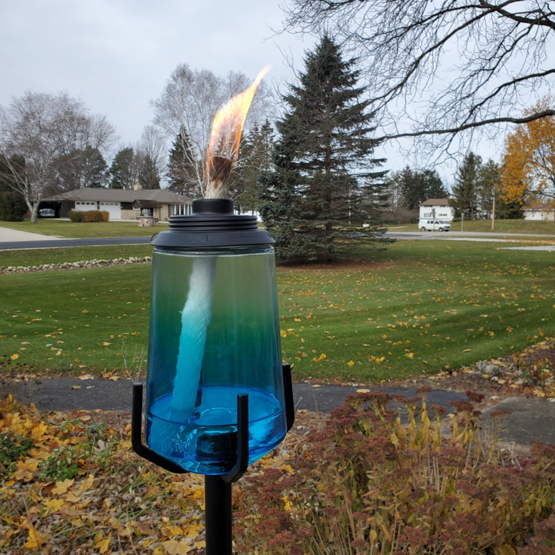 69 Inch Blue Industrial Glass TIKI Torch