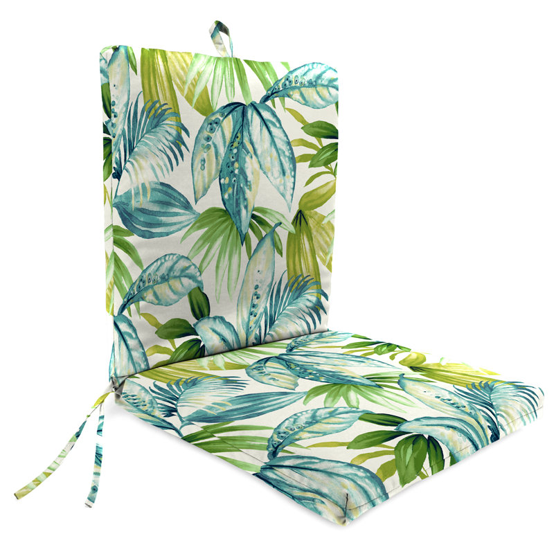 21" x 44" Outdoor Chair Cushion with Ties and Loop, Seneca Caribbean
