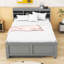Lit plateforme en bois Meydan avec 3 tiroirs et lit gigogne simple USB-1351595595-1351595594