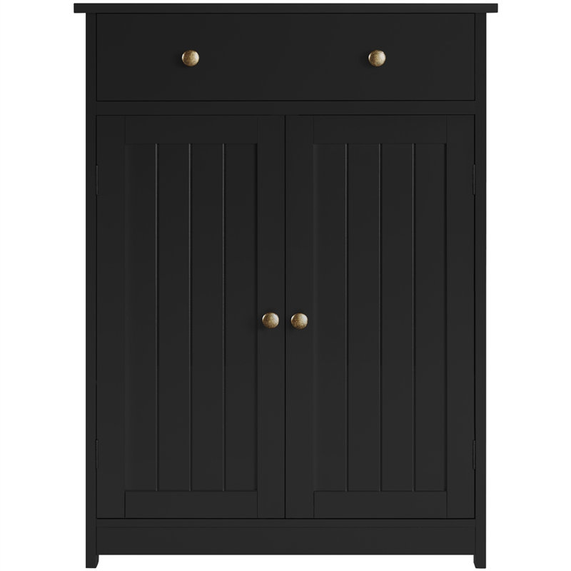Calidia 2 Door Bathroom Storage with Adjustable Shelf, Black