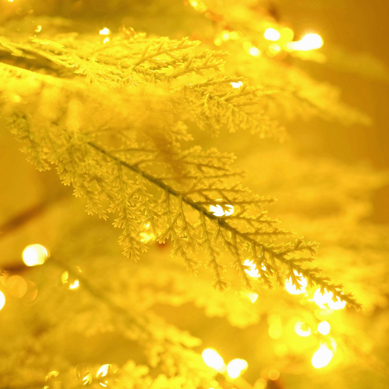 6 Feet Artificial Full Christmas Tree Includes LED Lights And Metal Stand, 612 Tips Full Tree,Xmas Decoration
