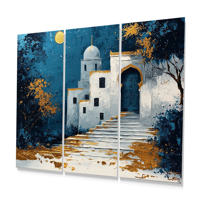 Maroc, or bleu, Rabat, Kasbah, ensemble de reproductions d'art mural, Maroc, Toile tendue, H 32 po x l 48 po x P 1 po