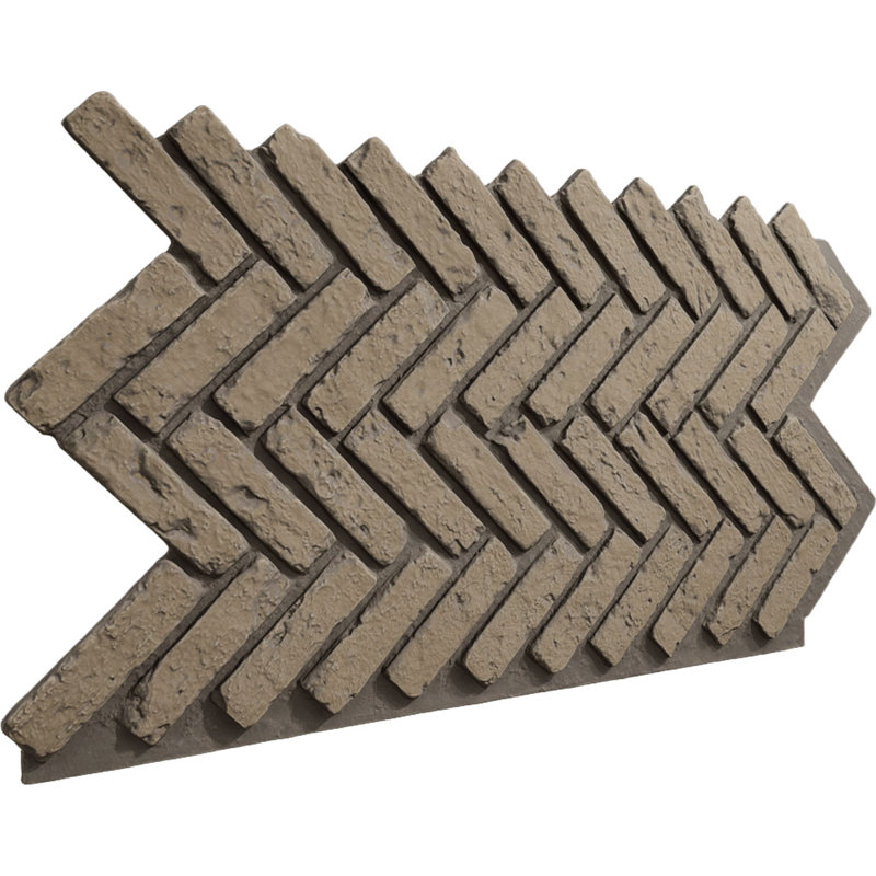 EverStone Herringbone Faux Brick Panel, 46 1/2"W x 25 1/4"H x 1"D, Adobe Color, Adobe