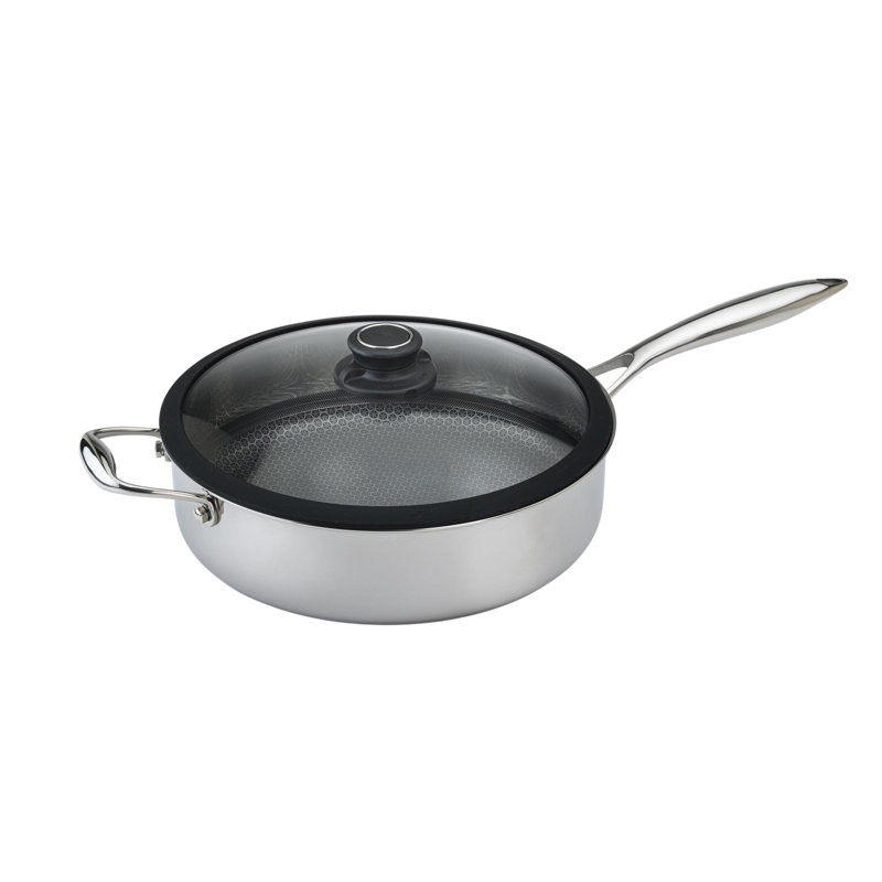 Black Cube Hybrid Quick Release Saute Pan with Lid, 11" Diameter