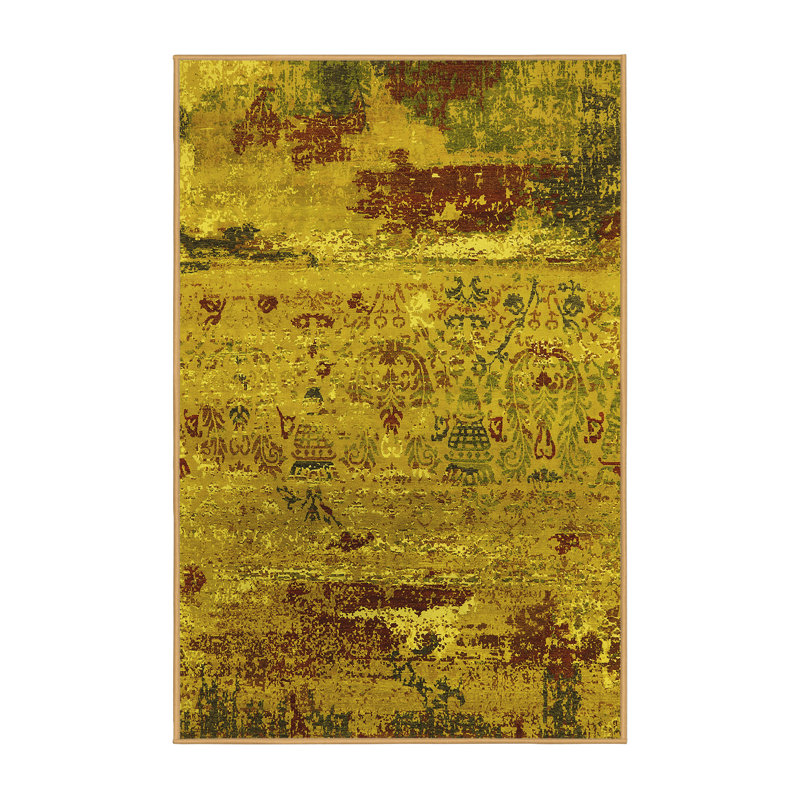 Tapis jaunes modernes Mid-Century 2620