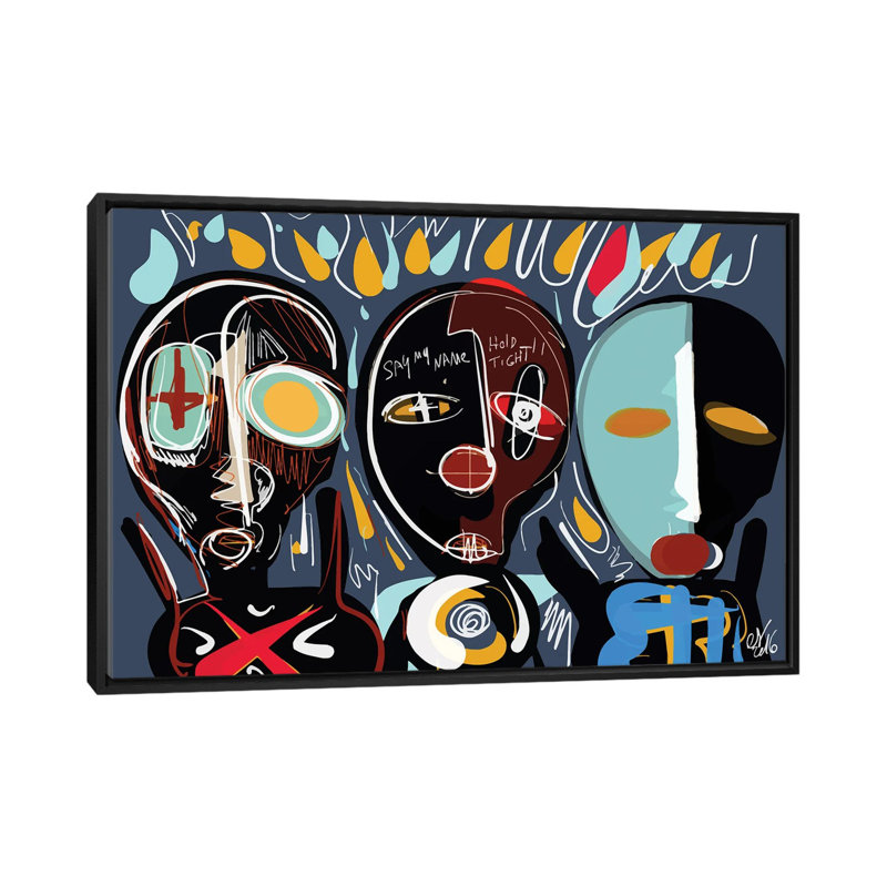 " We Are A Family " by Emmanuel Signorino, 40" H x 60" W x 1.5" D, Black Framed Canvas