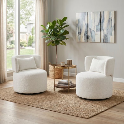 Caidee Upholstered Swivel Accent Chair