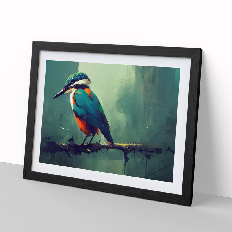 Kingfisher Bird Vol.5 - Framed Print, Black, 46cm H x 64cm W x 2cm D