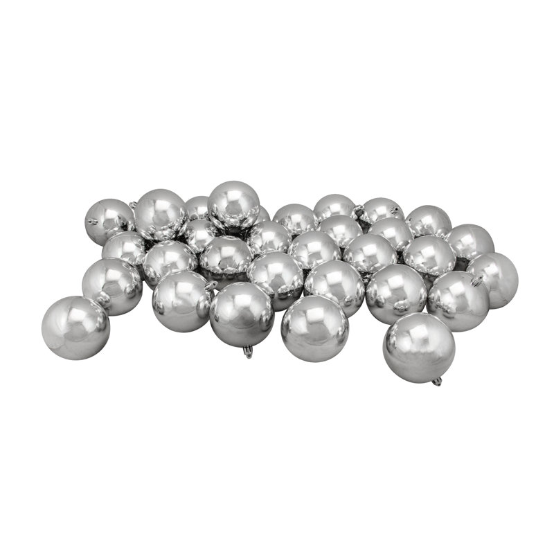Shatterproof Christmas Ball Ornaments 3.25" (80mm), Silver Splendour