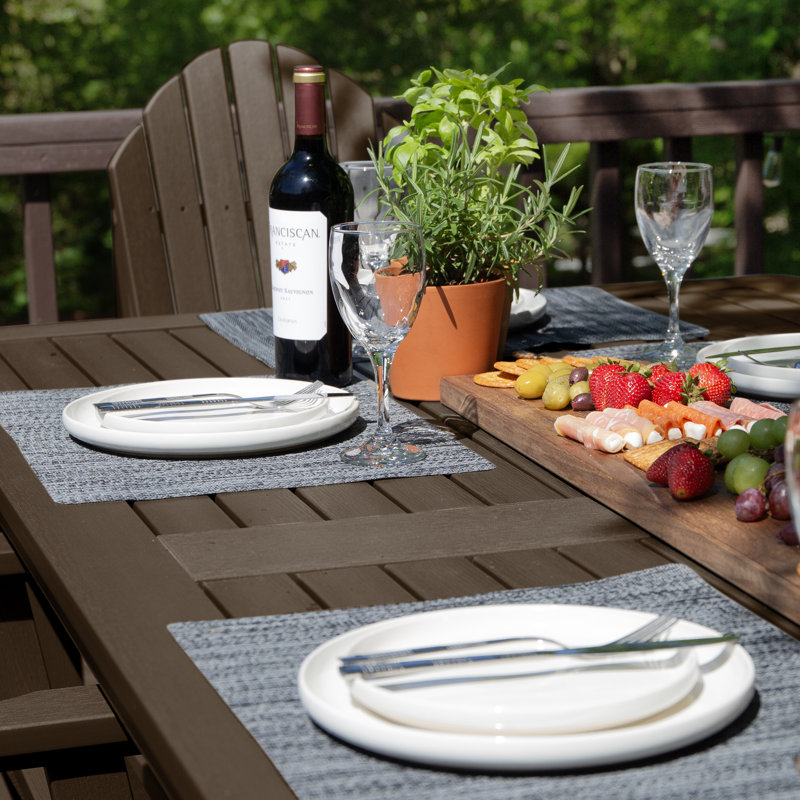 Macias 6 - Person Patio Dining Set with Rectangular Table, Weathered Acorn, 36" H x 42" W x 72" L 