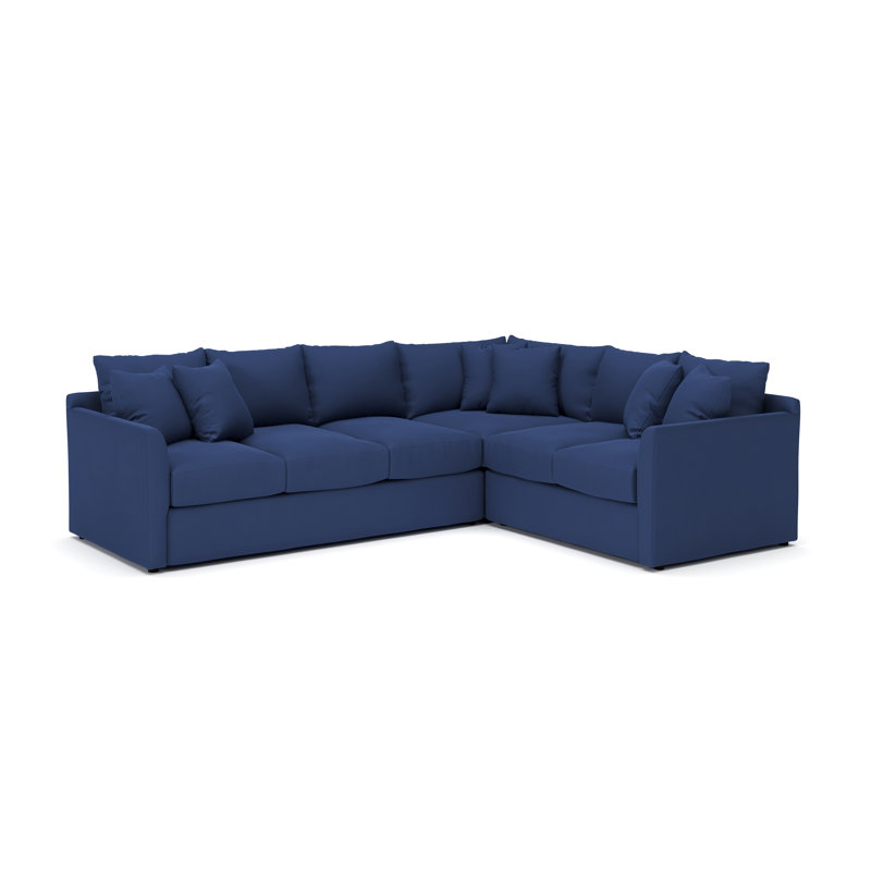 Cecelia Upholstered Sectional, Right Hand Facing, Canvas Navy Sunbrella® Canvas