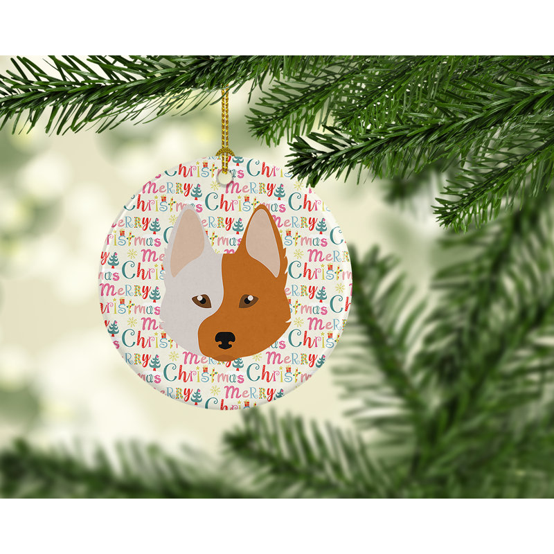 Ornement suspendu Nordic Spitz Merry Christmas