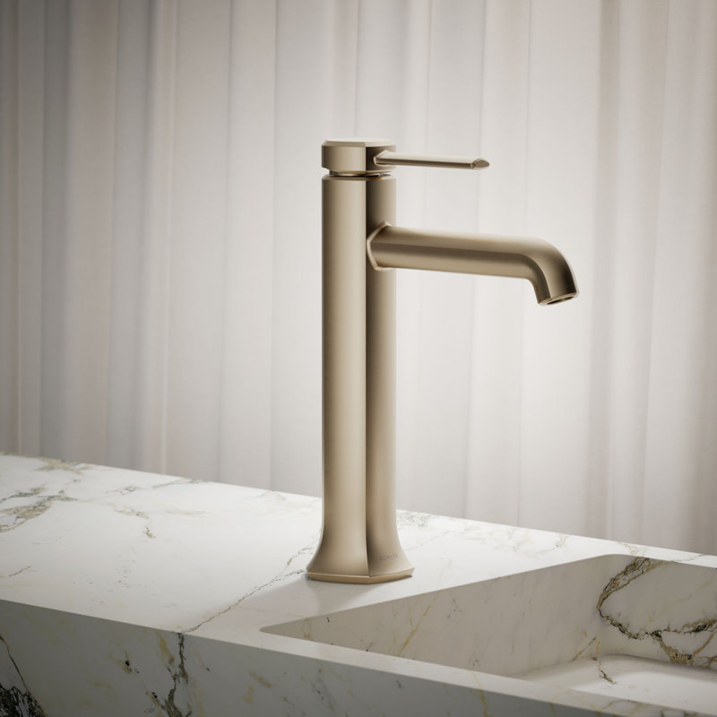 Occasion Tall Single-Handle Vessel Sink Bathroom Faucet with Drain Assembly, Vibrant Brushed Bronze, 1.2 GPM 