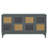 Accent Sideboard, Retro 4-Door Sideboard With Artificial Rattan Doors And Transparent Glass, Accent Cabinet-216997914