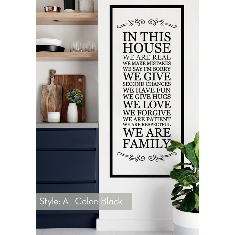 Text & Numbers Non-Wall Damaging Accent, Black