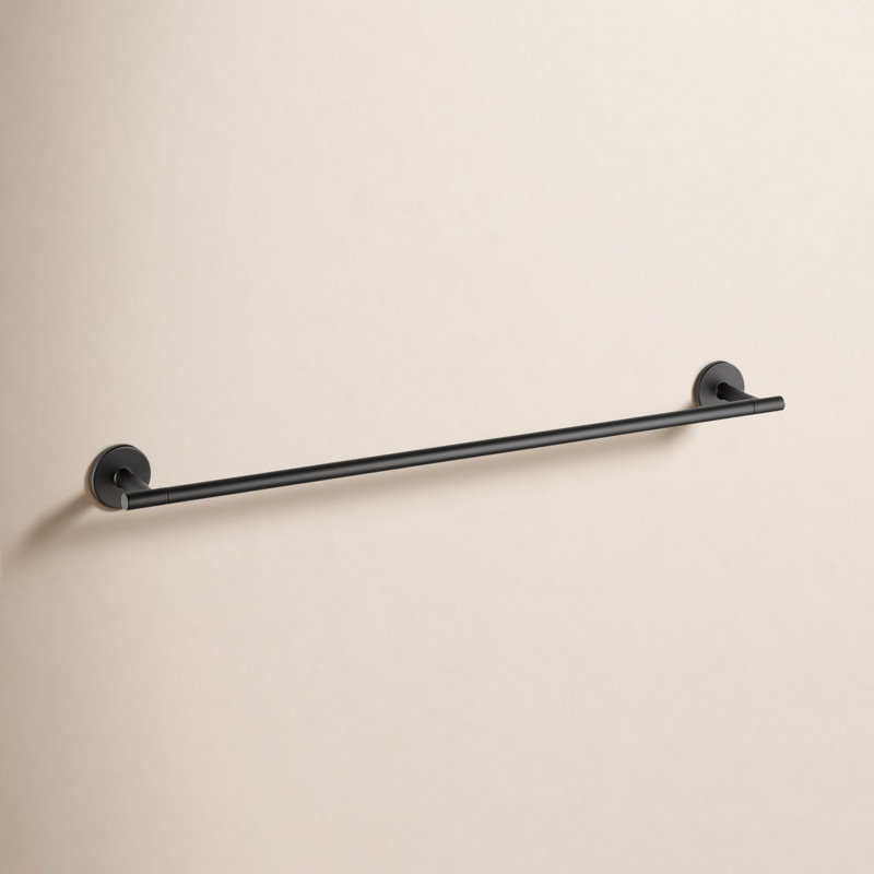 Porte-serviettes mural, accessoire et quincaillerie de salle de bain Trinsic, 1.13" H x 24" L x 3.31" D, Noir mat