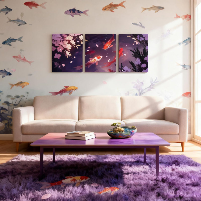 Art mural sur toile Koi Fish