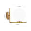 Barnesbury 1-Light Armed Sconce, Frosted White Glass Globe & Brass Wall Sconce