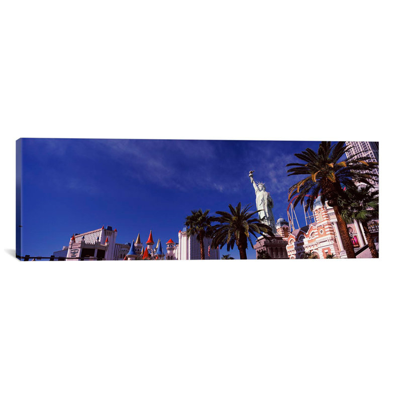 Reproduction d’art sur toile tendue à profil bas de cygratte d’une ville, the strip, las vegas, nevada, états-unis