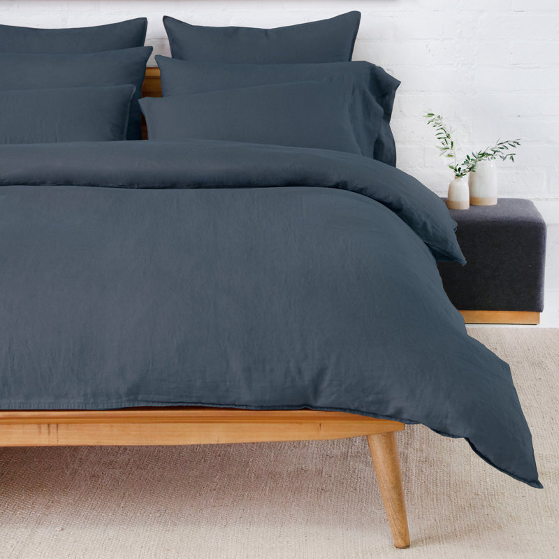 Parker Duvet Cover, Queen Duvet Cover + 2 Standard Shams, White, Percale