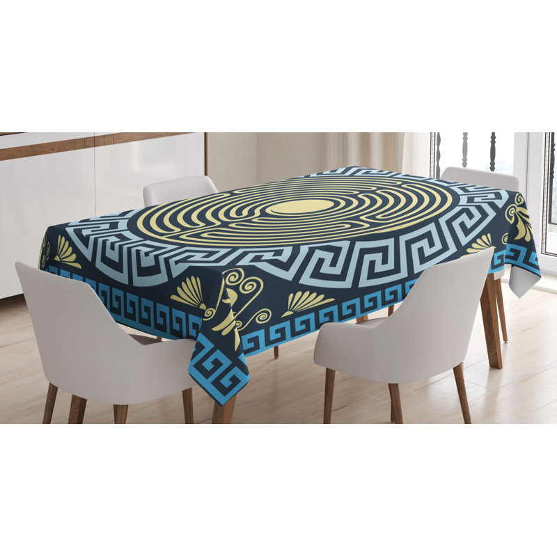 Greek Key Tablecloth, 70" L x 52" W