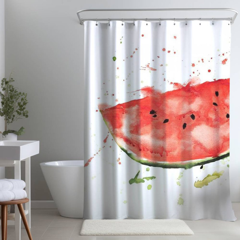 Shower Curtain GA105 – Polyester Shower Curtain, Dye Sublimation Print, 71" W × 74" L