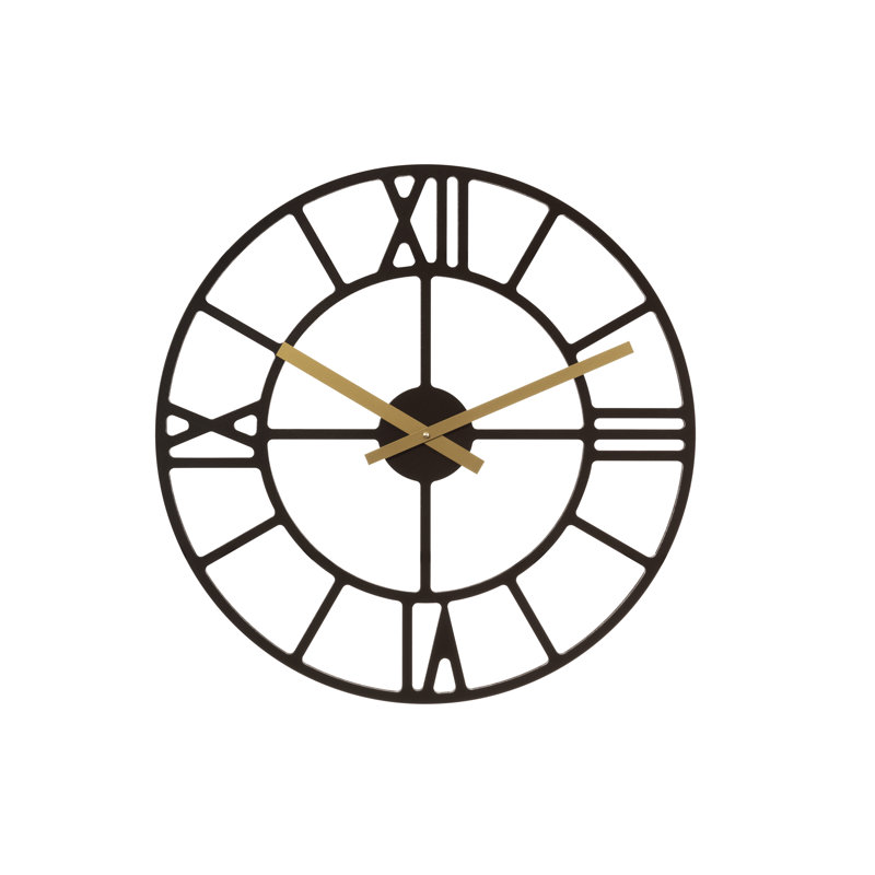 Wood Wall Clock, 70cm H x 70cm W x 4cm D, Black