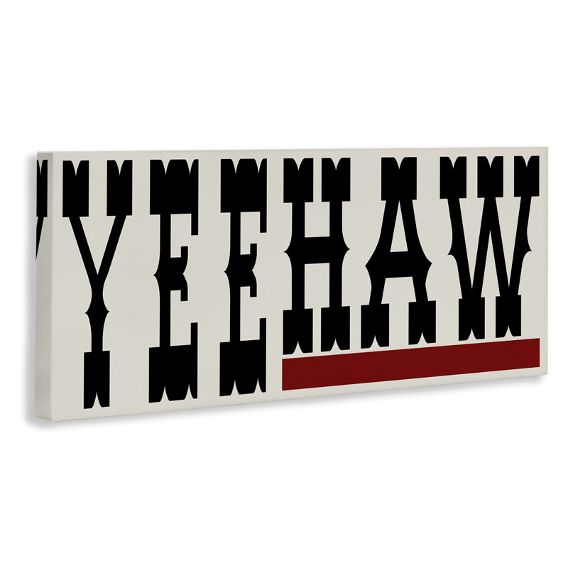 «Yeehaw Western Word», art mural sur toile par SD graphiques studio, H 13 po x l 30 po