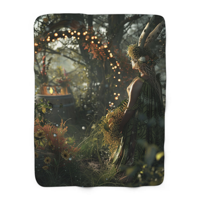 Enchanted Tale Treasures - couverture en sherpa de qualité supérieure 1 pièce - reproduction d'art luxueuse, Simple