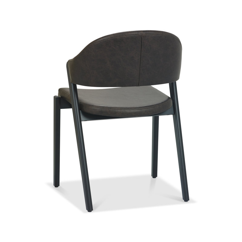 Kostka 49cm H Polyester Blend Upholstered Upholstered Back Side Chair, Brown
