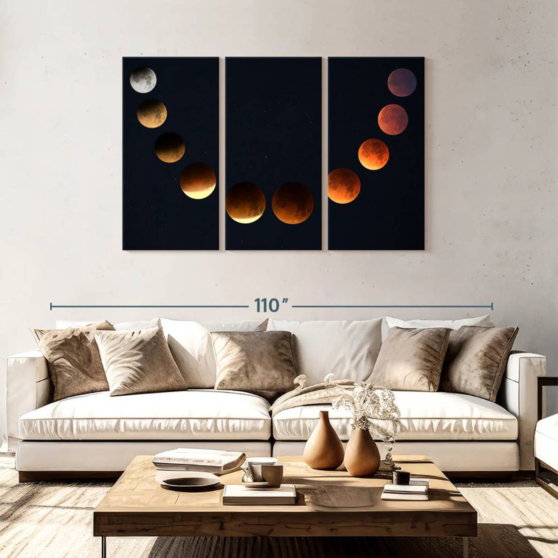 Oberle Lunar Cycle Moon Phase, 48" H x 74" W