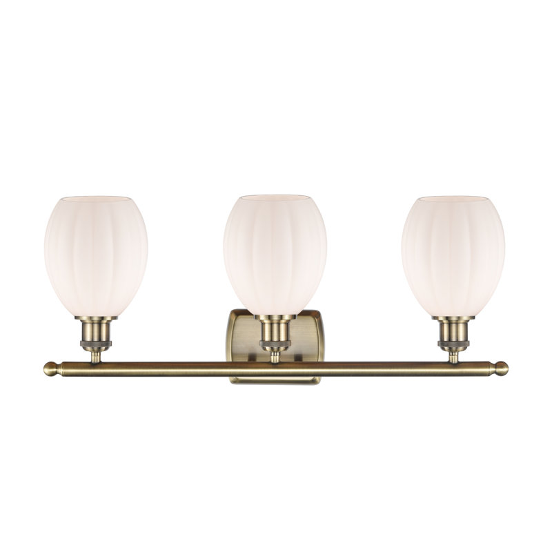 Éclairage pour meuble-lavabo Wickersham, Blanc mat, Incandescent, 3 lumières