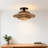 Hand-Woven Bamboo Semi-Flush Ceiling Light-958143777