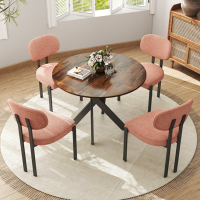 Ensemble repas rond à piédestal