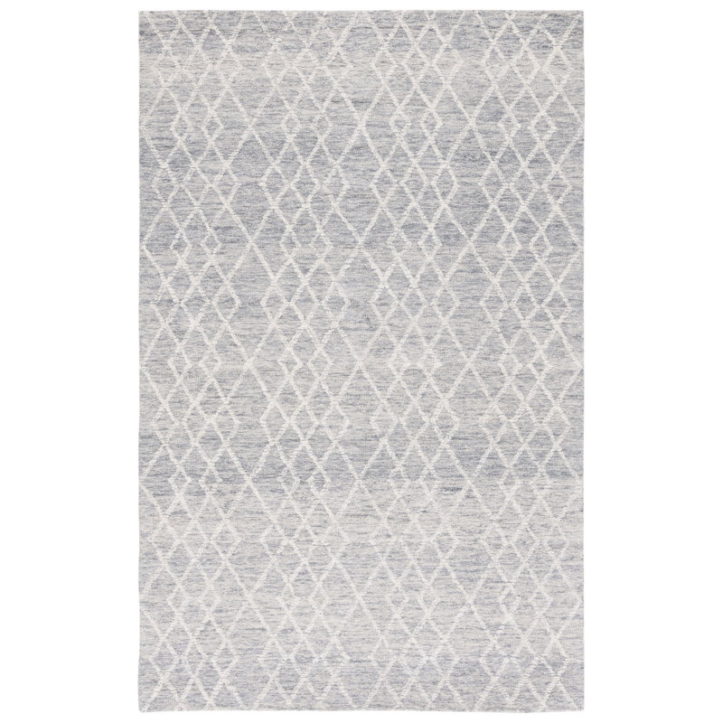 Tapis géométrique en laine et en coton touffeté à la main Goodwater, Rectangle 5 pi x 8 pi