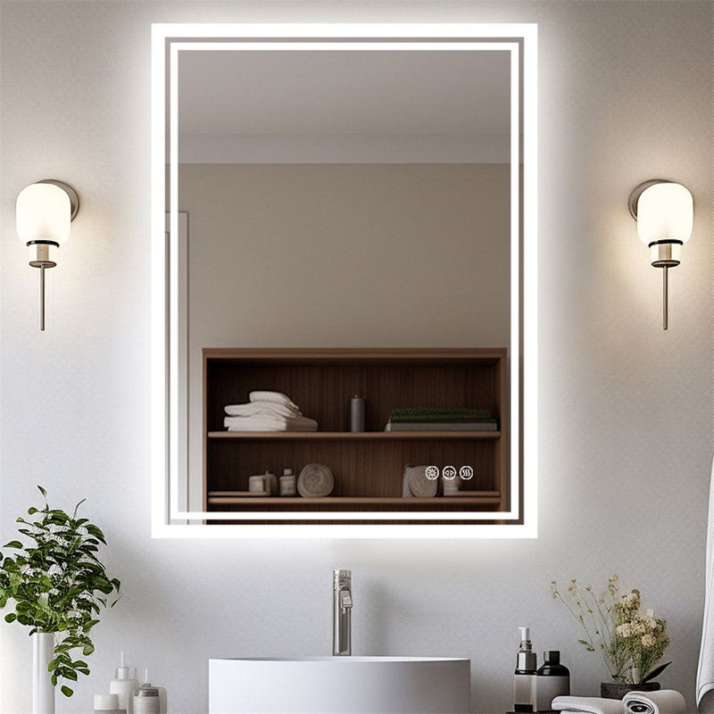 Alona Backlit LED Anti-Fog Bathroom Vanity Mirror, 70cm H x 50cm W