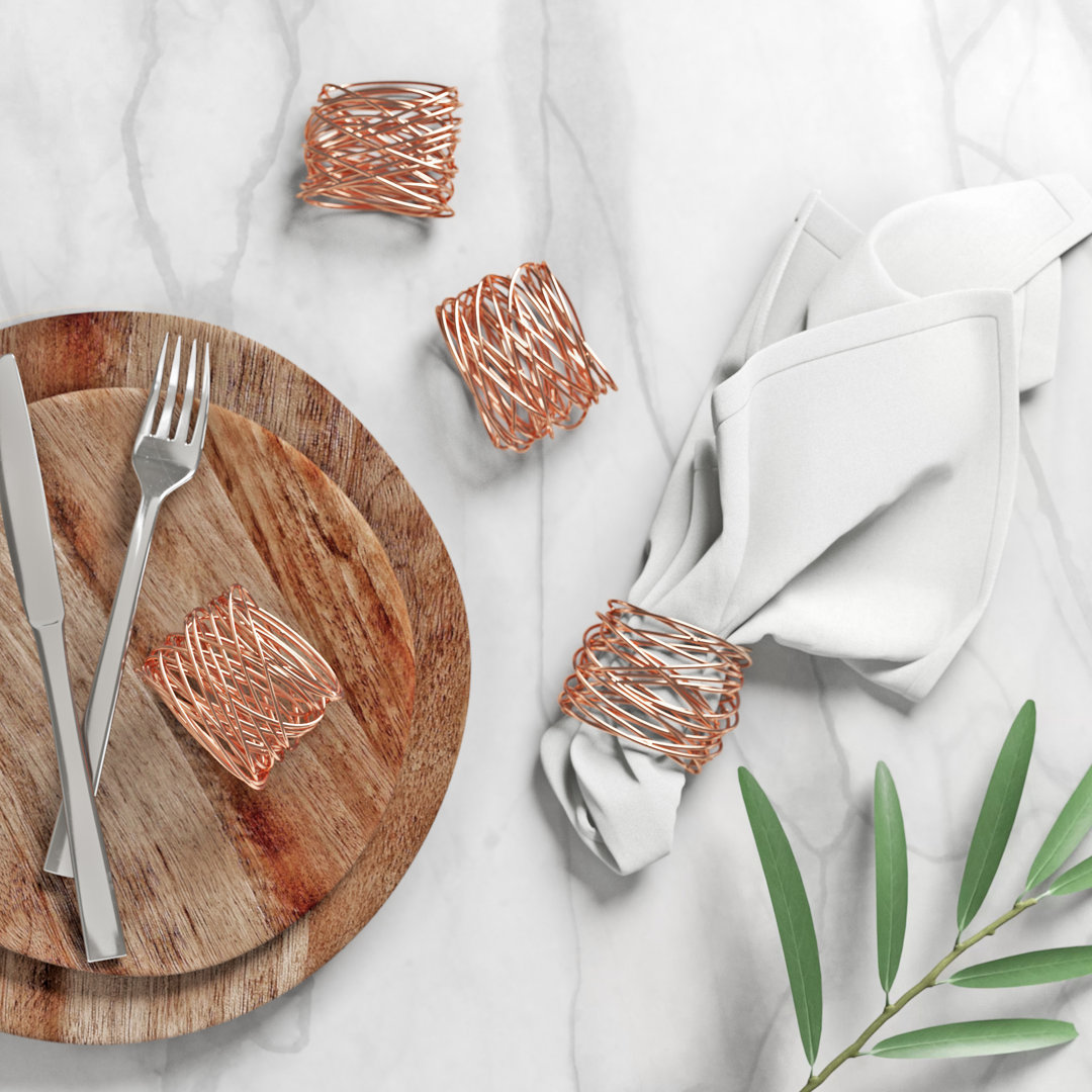 Round Wire Napkin Rings (Set of 4) Wade Logan® Color: Copper