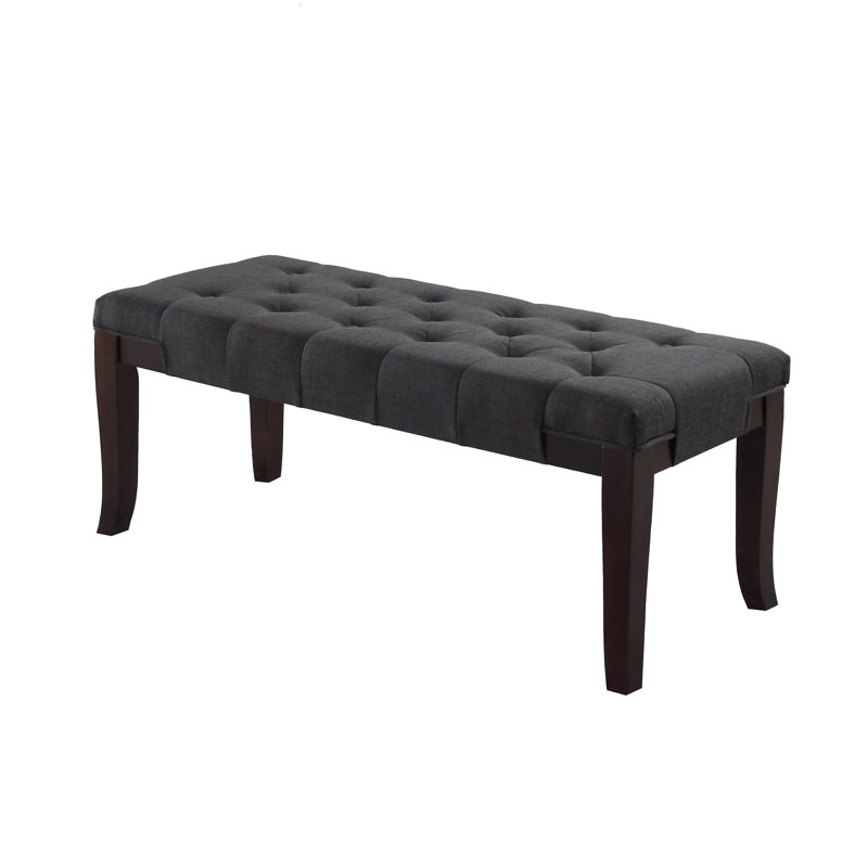 Karven Solid Wood Dining Bench, Dark Gray