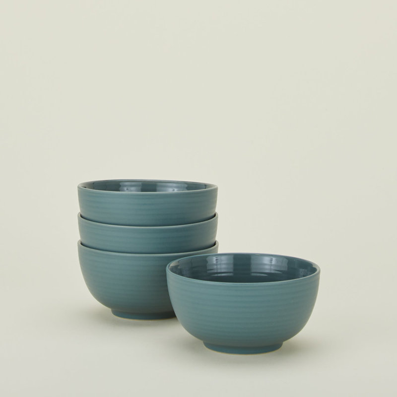 Essential Stoneware Dinnerware Set - Service for 4, Peacock
